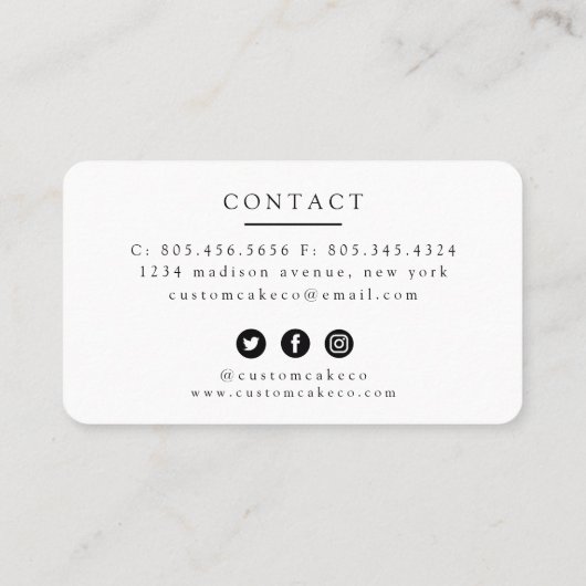 Aangepast Visitekaartje voor bakkerij (Achterkant)