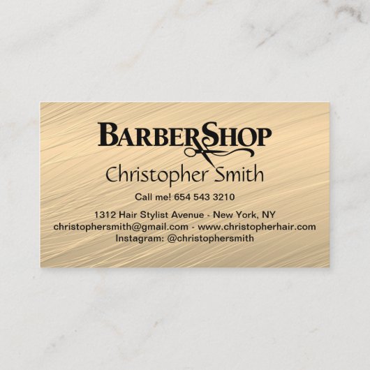 Aangepast Visitekaartje voor Barberwinkel (Achterkant)