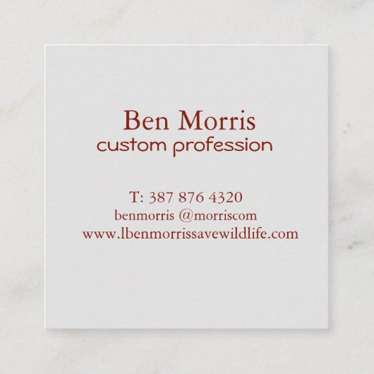 Aangepast Visitekaartje voor Bengaals-tijger (Achterkant)