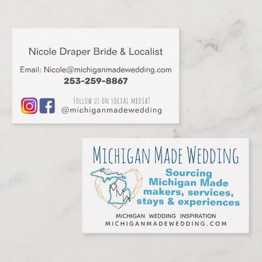 Aangepast visitekaartje voor bruiloft (Voorkant / Achterkant)