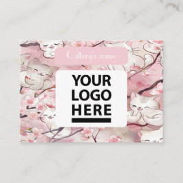 Aangepast Visitekaartje voor Cattery Soft Pink Flo