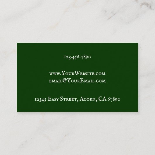 Aangepast Visitekaartje voor  eikenstructuur (Achterkant)