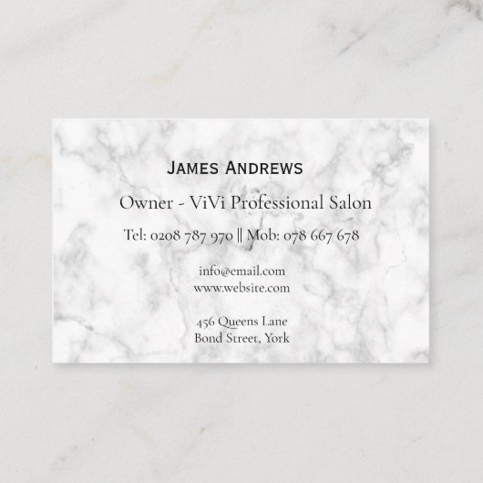 Aangepast Visitekaartje voor Elegant Script Marble (Achterkant)