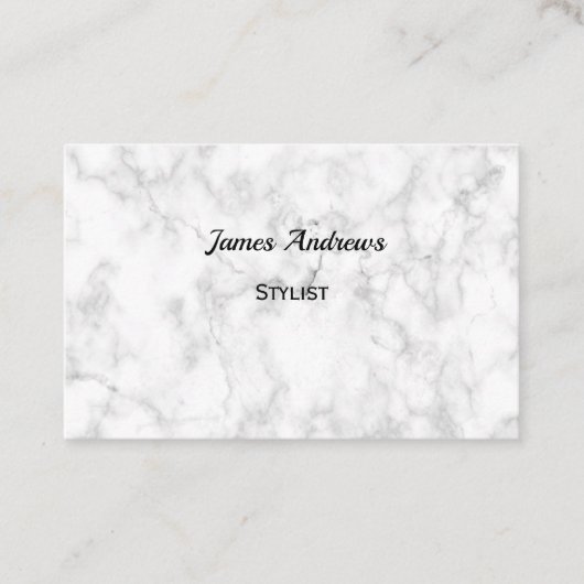 Aangepast Visitekaartje voor Elegant Script Marble (Voorkant)