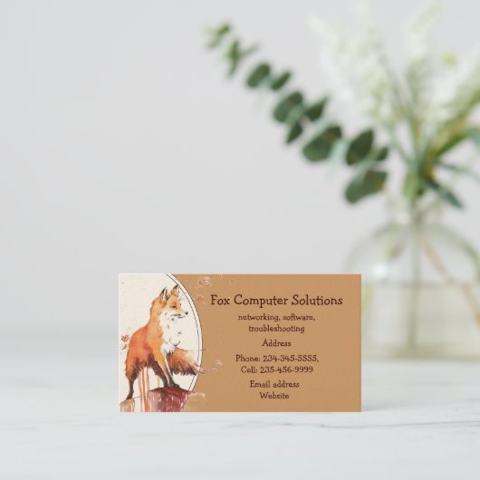 Aangepast Visitekaartje voor Fox Computer Solution (Staand voorkant)