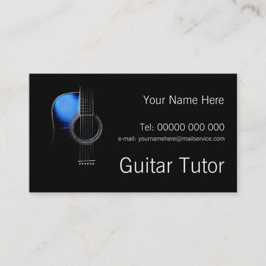 Aangepast Visitekaartje voor Guitar Tutor (Voorkant)