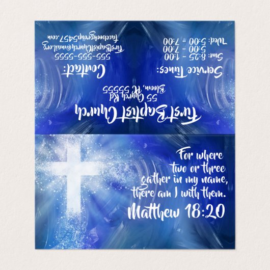 Aangepast Visitekaartje voor kerkafdekking (Buitenkant ongevouwen)