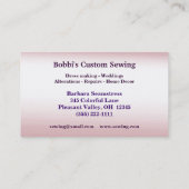 Aangepast Visitekaartje voor naaien (Achterkant)