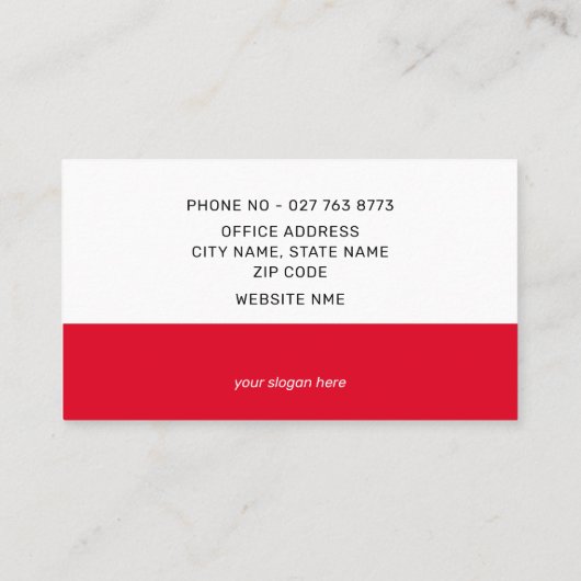 Aangepast Visitekaartje voor politieke verkiezings (Achterkant)