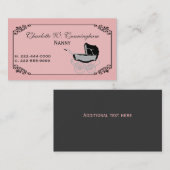 Aangepast Visitekaartje voor roze en zwarte juffro (Voorkant / Achterkant)