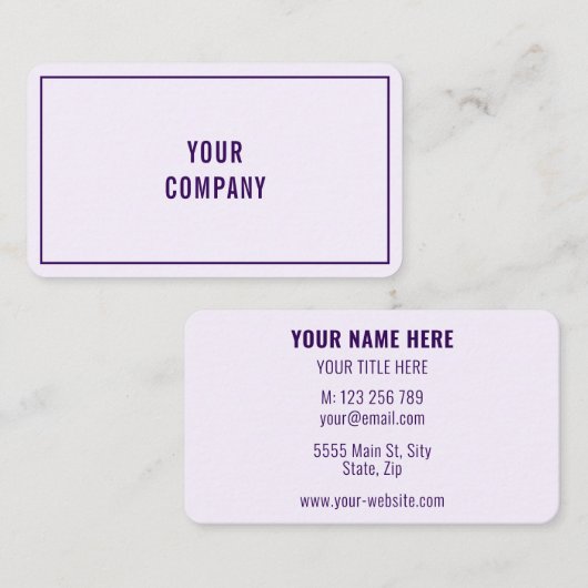 Aangepast Visitekaartje voor uw kleuren en lettert (Voorkant / Achterkant)