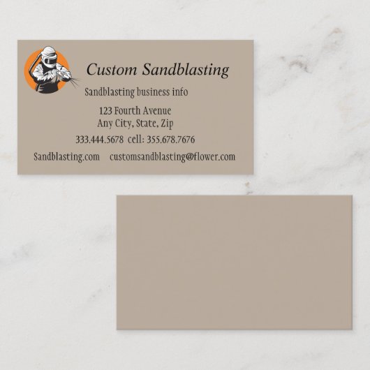 Aangepast Visitekaartje voor zandspiering van bedr (Voorkant / Achterkant)