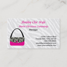 Aangepast Visitekaartje Zebra Print Handbag