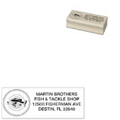 Aangepast vispakket Winkeladres blauwe tas retoura Rubberstempel (Gestempeld)