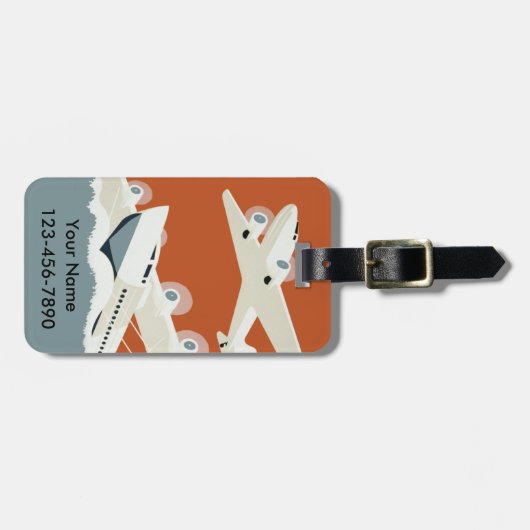 Aangepast  vliegreizen bagagelabel (Voorkant horizontaal)