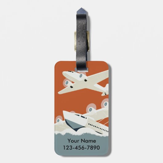 Aangepast  vliegreizen bagagelabel (Achterkant verticaal)