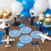 Aangepast Vliegtuig op Blauw Congrats Hoog Stijgen Ronde Sticker