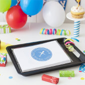 Aangepast Vliegtuig op Blauw Congrats Hoog Stijgen Ronde Sticker