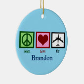 Aangepast vliegtuig voor Vredesliefhebber Blauwe P Keramisch Ornament (Rechts)