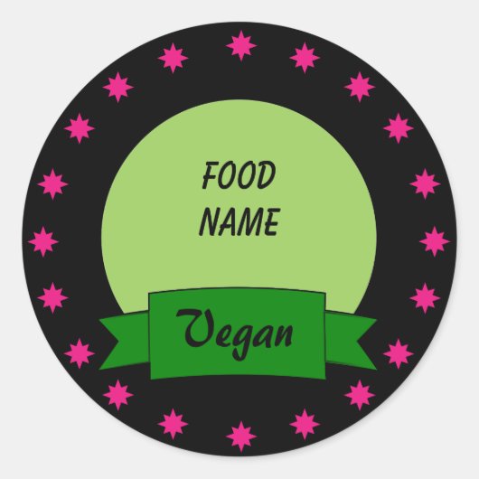 Aangepast voedseletiket Stickers - Vegan (Voorkant)