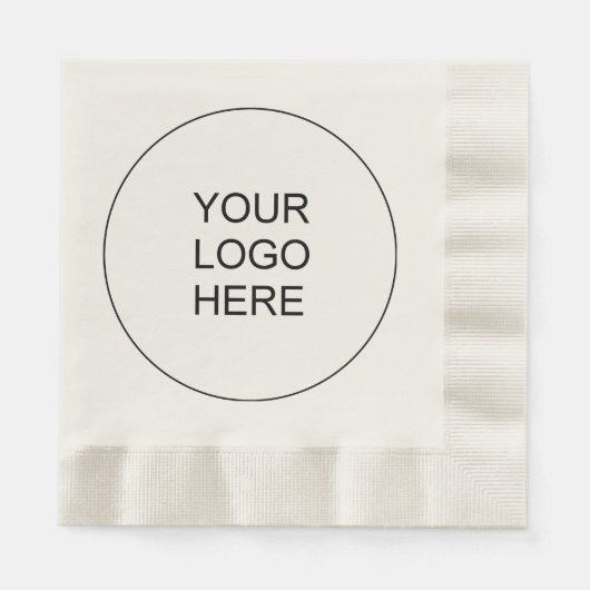 Aangepast voeg bedrijfstekst toe met Ecru-logo en  Servet (Voorkant)