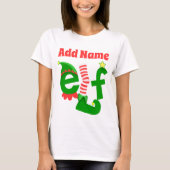 Aangepast voeg de naam Elf Kerstmis toe T-shirt (Voorkant)
