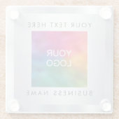 Aangepast Voeg hier Logo toe Silver Search Sjabloo Glazen Onderzetter (Achterkant)