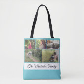 Aangepast Voeg je eigen foto-Collage en familienaa Tote Bag (Voorkant)
