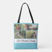 Aangepast Voeg je eigen foto-Collage en familienaa Tote Bag (Achterkant)