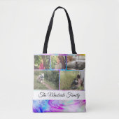 Aangepast Voeg je eigen foto-Collage en familienaa Tote Bag (Voorkant)