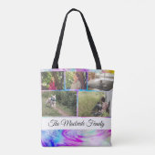 Aangepast Voeg je eigen foto-Collage en familienaa Tote Bag (Achterkant)