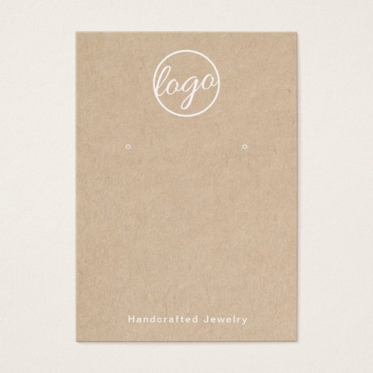 Aangepast Voeg je Logo Rustic Earring Holder Kaart (Voorkant)
