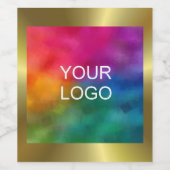 Aangepast voeg je Logo-tekst toe Faux Gold Elegant Wijn Etiket (Enkel label)