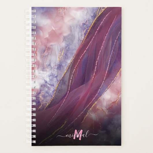 Aangepast voeg jouw naam toe en briefroze Paarse m Planner (Voorkant)