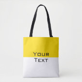 Aangepast Voeg Jouw tekst Geel Witte Schouder toe Tote Bag (Voorkant)