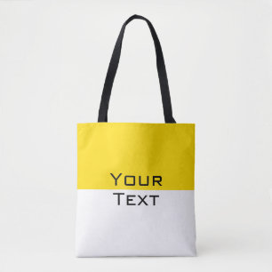 Aangepast Voeg Jouw tekst Geel Witte Schouder toe Tote Bag