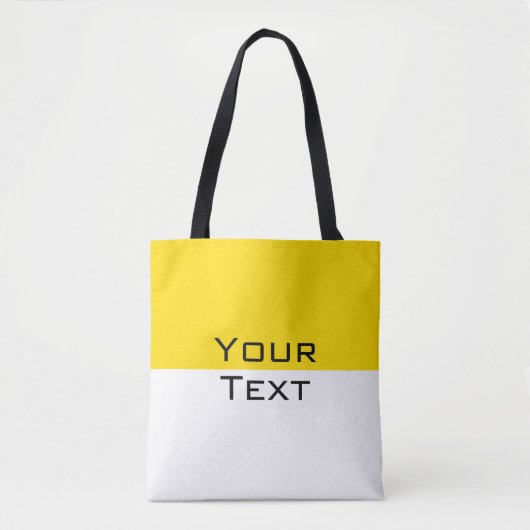 Aangepast Voeg Jouw tekst Geel Witte Schouder toe Tote Bag (Voorkant)