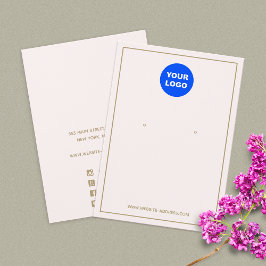 Aangepast voeg Logo Bleek roze oormerk juwelen toe Visitekaartje