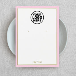 Aangepast voeg Logo Bleek roze oormerk juwelen toe Visitekaartje