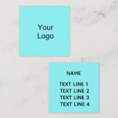 Aangepast, voeg Logo, Cyaan Blue toe. Vierkante Visitekaartje (Voorkant / Achterkant)