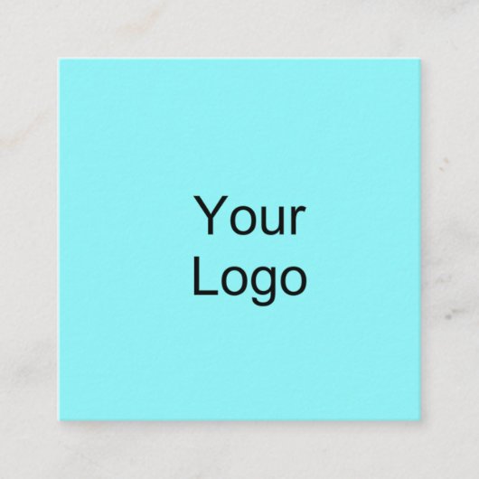 Aangepast, voeg Logo, Cyaan Blue toe. Vierkante Visitekaartje (Voorkant)