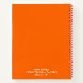 Aangepast voeg Logo eenvoudige, moderne Oranje bed Notitieboek (Achterkant)
