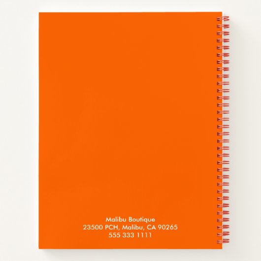 Aangepast voeg Logo eenvoudige, moderne Oranje bed Notitieboek (Achterkant)