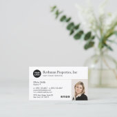 Aangepast Voeg Logo Estate Agent White Foto toe Visitekaartje (Staand voorkant)