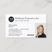 Aangepast Voeg Logo Estate Agent White Foto toe Visitekaartje (Voorkant)