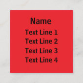 Aangepast, voeg Logo toe, levendig rood Vierkante Visitekaartje (Achterkant)