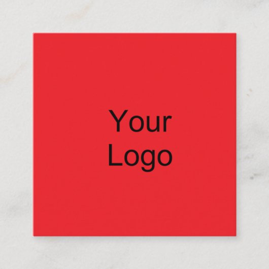 Aangepast, voeg Logo toe, levendig rood Vierkante Visitekaartje (Voorkant)