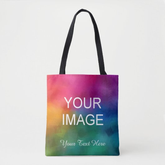 Aangepast Voeg uw eigen foto tekst Sjabloon Tote Bag (Voorkant)