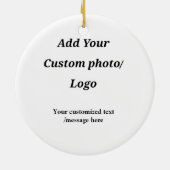 Aangepast Voeg uw foto toe logo jouw tekst Custom  Keramisch Ornament (Achterkant)