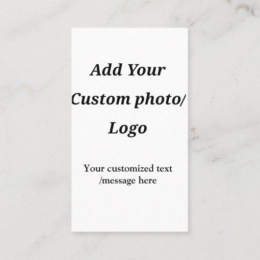 Aangepast Voeg uw foto toe logo jouw tekst Custom  Visitekaartje (Achterkant)